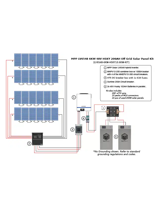 MPP LV6548 6.5KW 10.2kwh Off Grid Solar Panel Kit