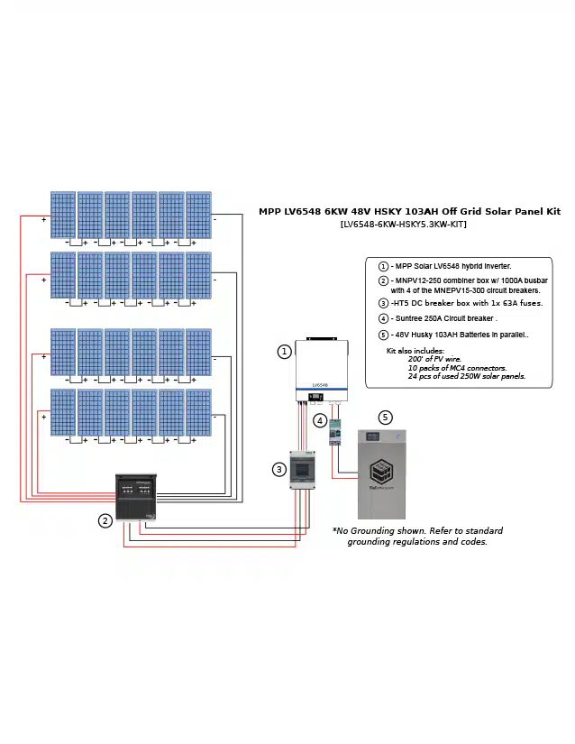 MPP LV6548 6.5KW 5.1kwh Off Grid Solar Panel Kit