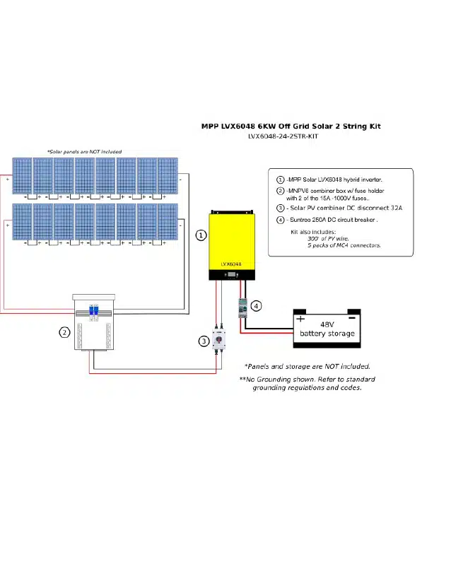 MPP LV6548 13KW 120/240V Off Grid Solar Kit (No Panels)