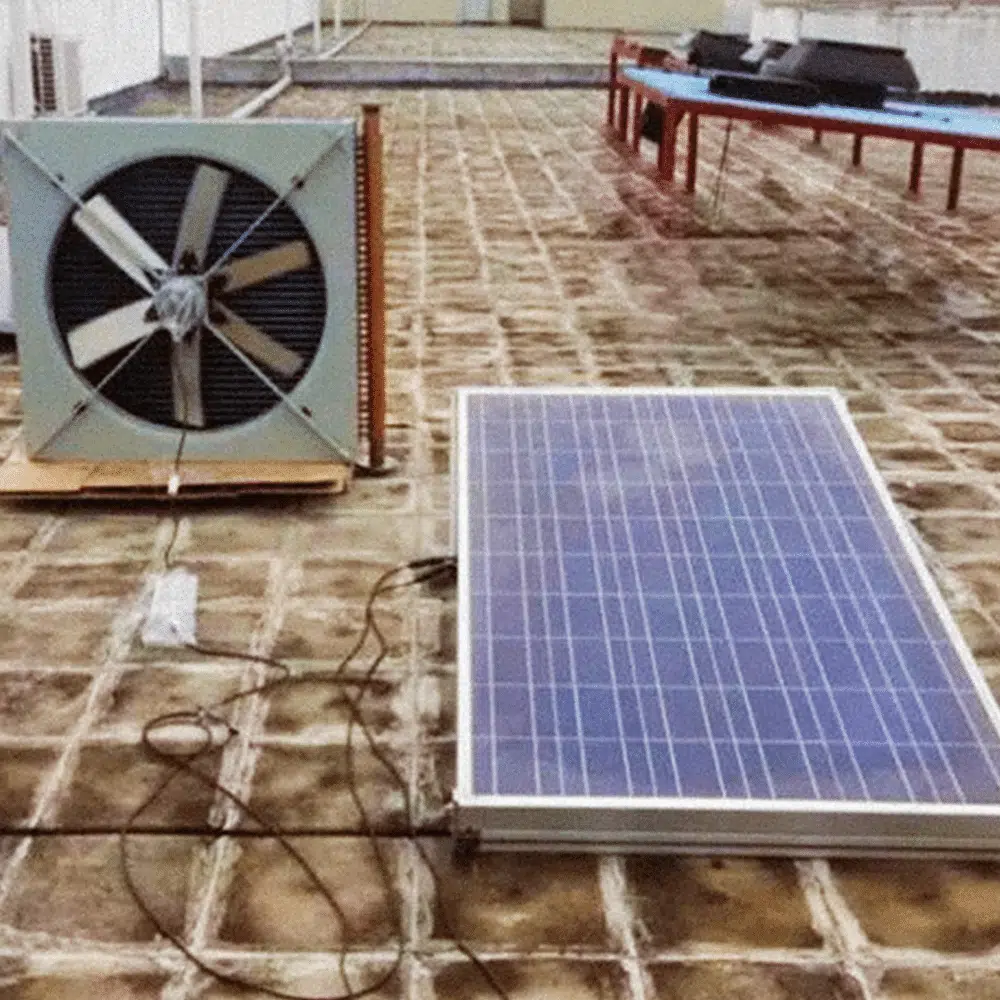 Solar panel kit powering an air conditioning unit SanTan Solar