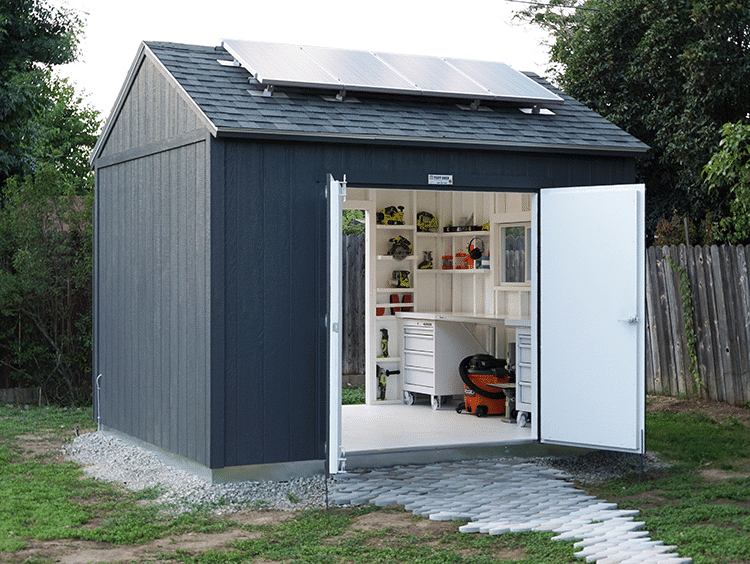 Solar powered shed with solar panels SanTan Solar