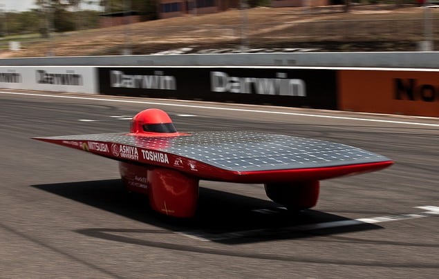 Red solar car